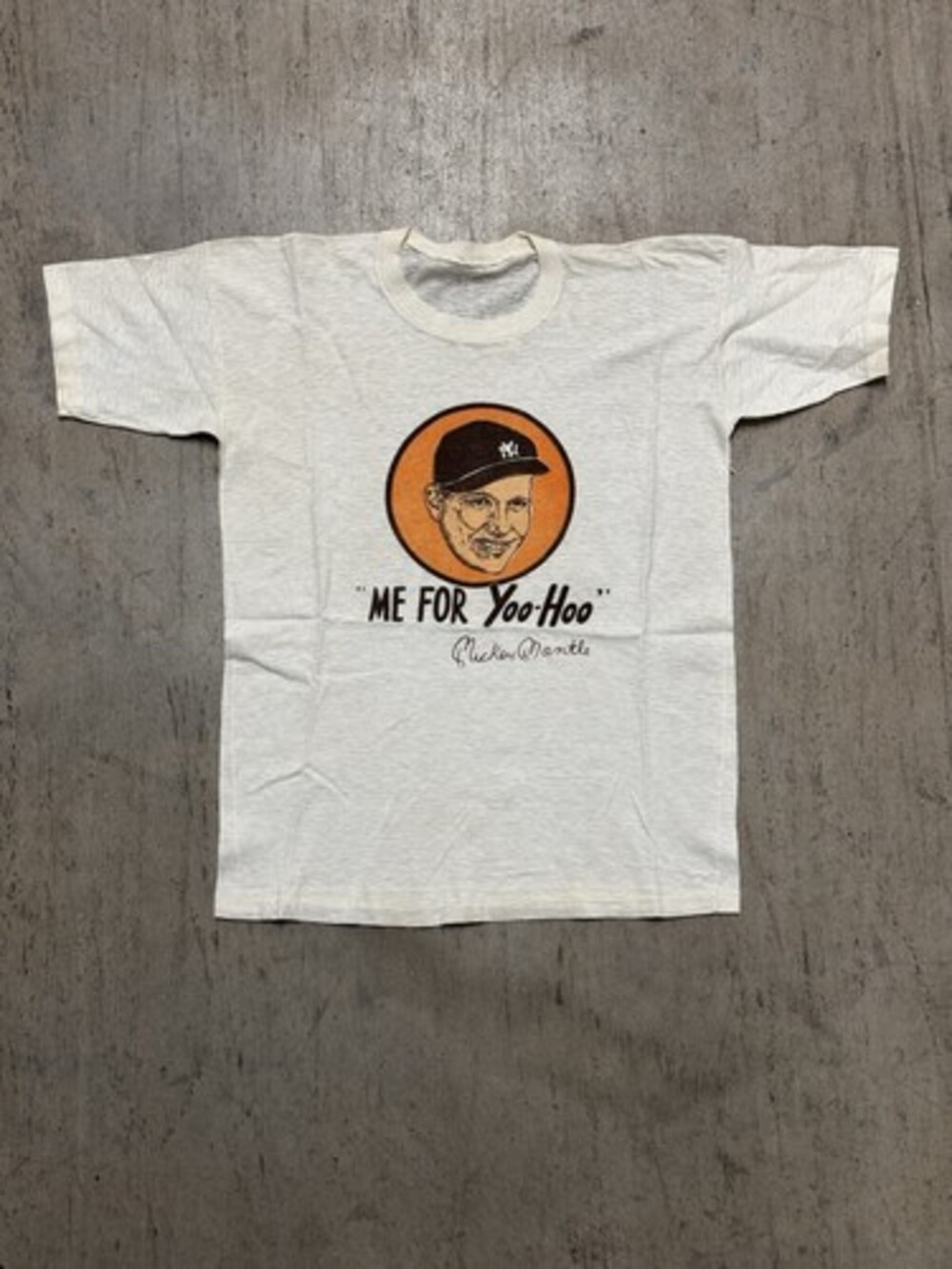 RARE Vintage 1960s Mickey Mantle New York Yankees Yoo-Hoo CHILDRENS T-Shirt